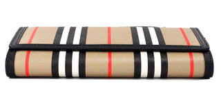 Hannah Icon Stripe Archive Black E-Canvas Leather Wallet Crossbody Bag - IzzySauvage