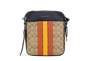 Hudson 21 Signature Varsity Stripe Coated Canvas Crossbody Bag - IzzySauvage