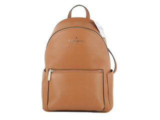 Leila Medium Warm Gingerbread Pebbled Leather Backpack Bookbag - IzzySauvage