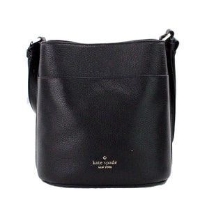 Leila Small Black Pebbled Leather Bucket Shoulder Crossbody Bag - IzzySauvage