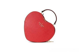 Love Shack Candied Cherry Saffiano Top Handle Heart Crossbody Handbag Red - IzzySauvage