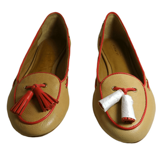 Manika Soft Tan Leather Flat Shoes - IzzySauvage