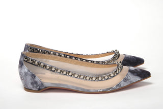 Multicolor Print Silver Flat Point Toe Shoe - IzzySauvage