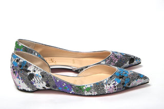 Multicolor Silver Flat Point Toe Shoe - IzzySauvage