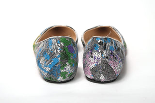 Multicolor Silver Flat Point Toe Shoe - IzzySauvage