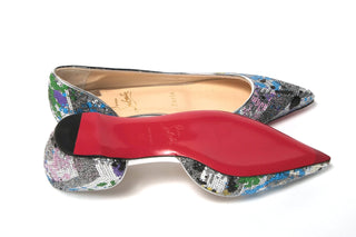 Multicolor Silver Flat Point Toe Shoe - IzzySauvage