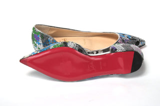 Multicolor Silver Flat Point Toe Shoe - IzzySauvage