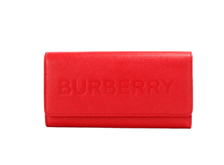 Porter Red Grained Leather Embossed Continental Clutch Flap Wallet - IzzySauvage