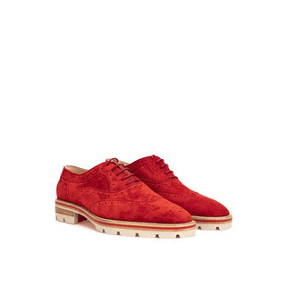 Red Suede Flat Shoe - IzzySauvage