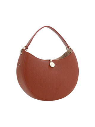 Sepia Brown Small Arlène Leather Shoulder Bag - IzzySauvage