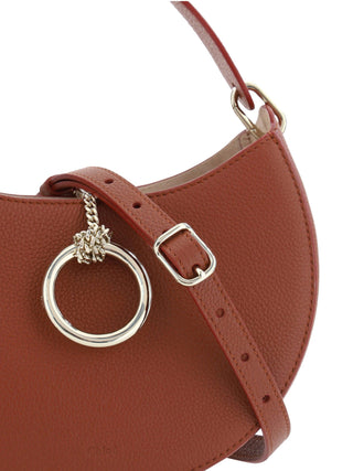 Sepia Brown Small Arlène Leather Shoulder Bag - IzzySauvage