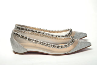 Silver Flat Point Toe Shoe - IzzySauvage