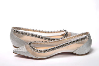 Silver Flat Point Toe Shoe - IzzySauvage