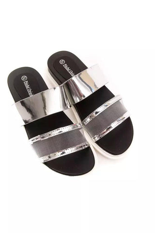 Silver Polyethylene Women Sandal - IzzySauvage