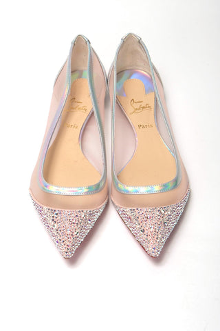 Silver Rose Flat Point Crystals Toe Shoe - IzzySauvage