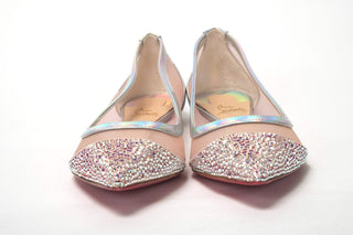 Silver Rose Flat Point Crystals Toe Shoe - IzzySauvage