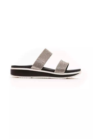 Silver Textile Women Sandal - IzzySauvage