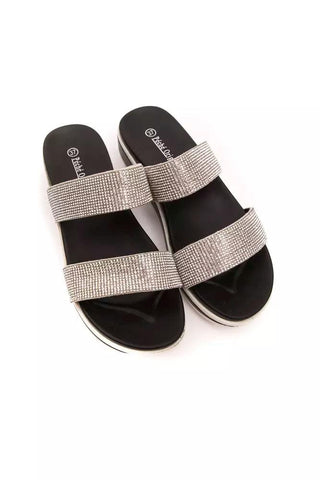 Silver Textile Women Sandal - IzzySauvage