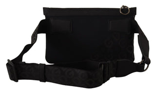 Sleek Black Monogram Neoprene Fanny Pack - IzzySauvage