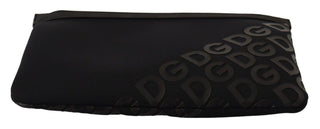 Sleek Black Monogram Neoprene Fanny Pack - IzzySauvage