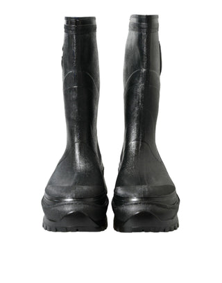 Sleek Metallic Rubber Rain Boots with DG Logo - IzzySauvage