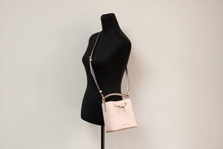 Suri Small Dark Powder Blush Signature PVC Bucket Crossbody Handbag - IzzySauvage