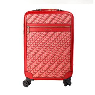 Travel Small Red Signature Trolley Rolling Suitcase Carry On Bag - IzzySauvage