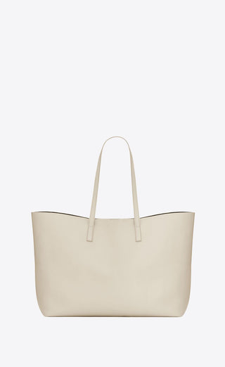 White Calf Leather Tote Shoulder Bag - IzzySauvage