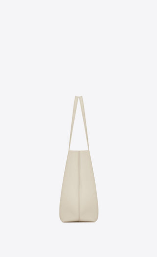 White Calf Leather Tote Shoulder Bag - IzzySauvage