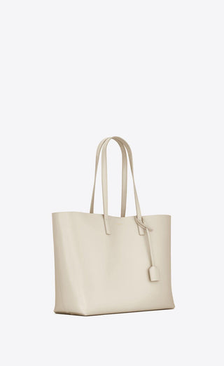 White Calf Leather Tote Shoulder Bag - IzzySauvage