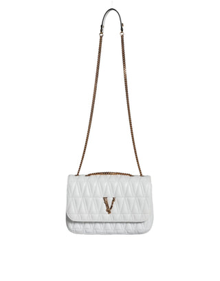 White Mini Nappa Leather Crossbody Shoulder Bag - IzzySauvage