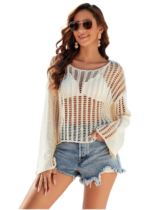 Off-Shoulder Crochet Knit Summer Blouse - IzzySauvage